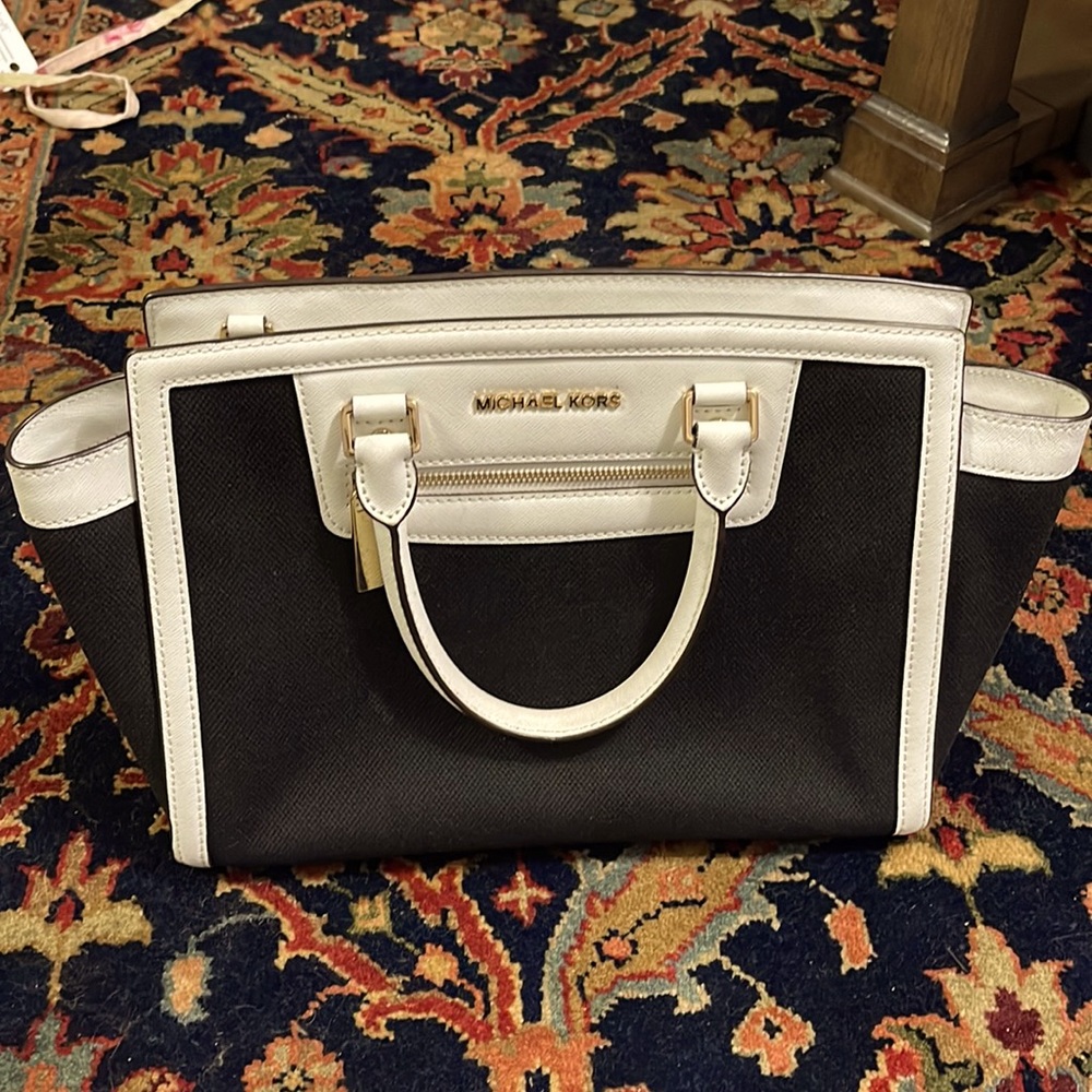 Michael Kors, Canvas satchel bag.